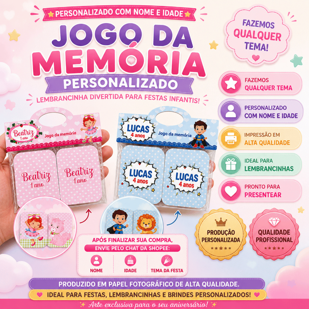 jogo da memória personalizado, lembrancinha personalizada, lembrancinha infantil, lembrancinha de aniversário