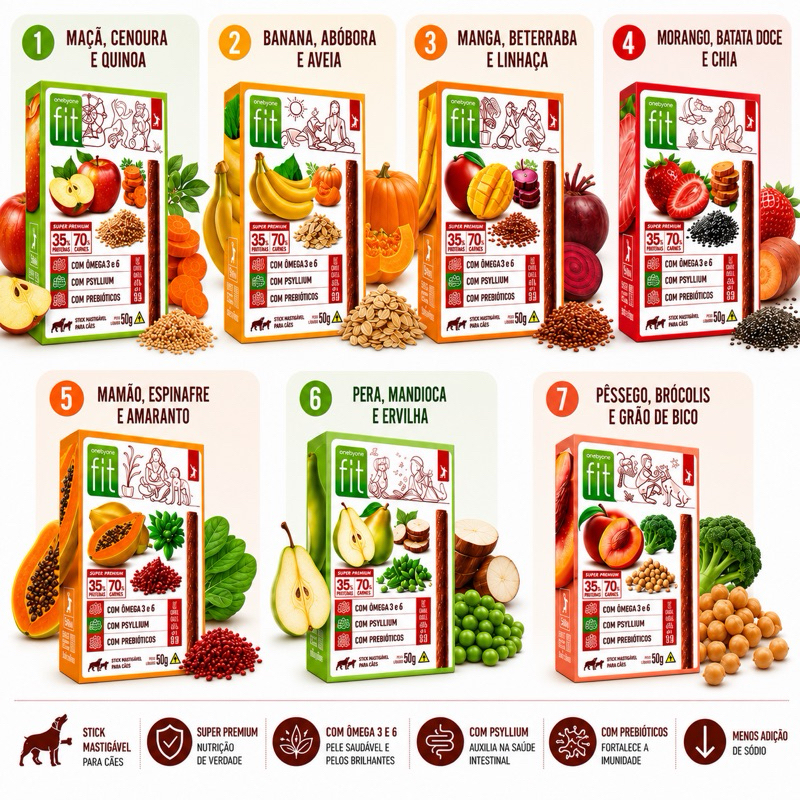 Spin Pet Petisco Saudável Stick para Cães Kit 8 caixas 50gr.