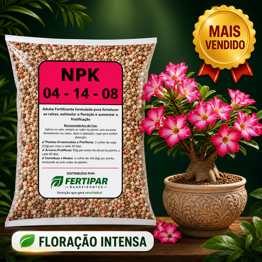 5kg Adubo Fertilizante NPK 04-14-08  Ideal para Nutrição, Floração, Enraizamento e Frutificação
