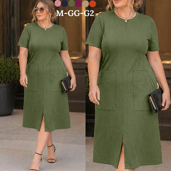 vestido plus size feminina discreto casual vestidos moda verão feminina elegante leve femininas casual grande