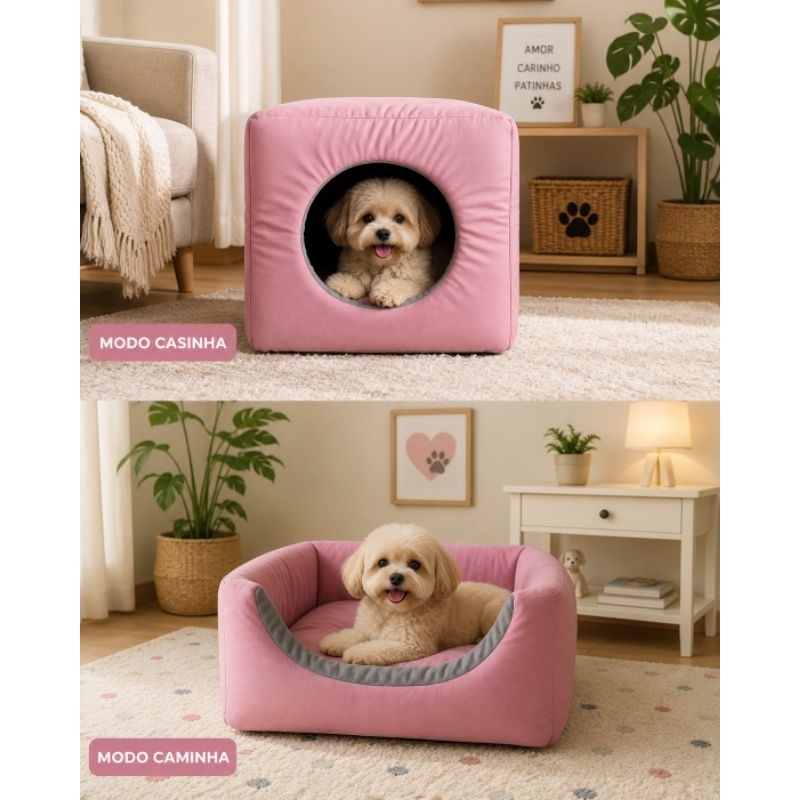 Casinha cama toca Iglu 3 Em 1  Cão E Gato,Tamanhos P, M, G e GG, com almofada removível fundo impermeável