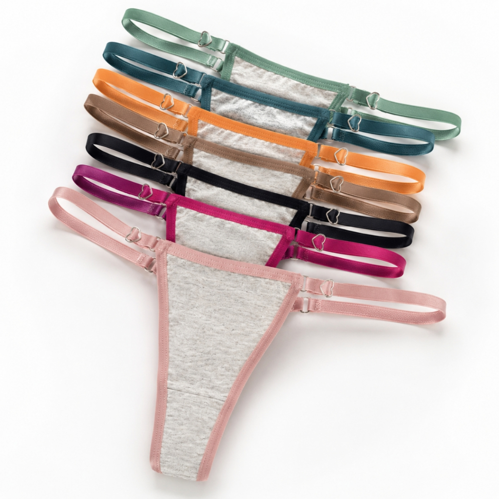 Kit 4 Calcinhas Fio Duplo Algodão Respirável com Regulagem Coração Lingerie Feminina Adulta Conforto