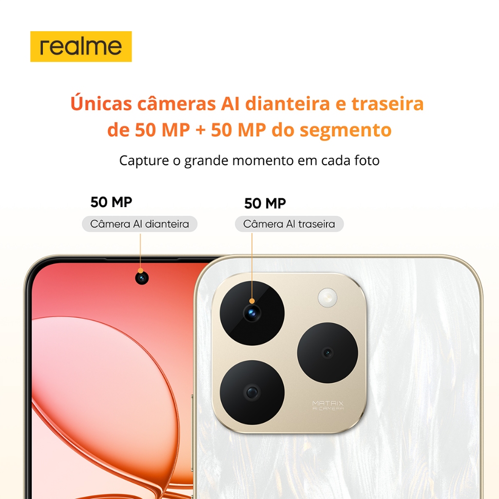 Celular realme 15T 5G Smartphone 8+256 GB 2ANOS E IA GARANTIA Original Versão Global Bateria 6550mAh Câmera 50MP NFC Tel — imagem 2 de 2