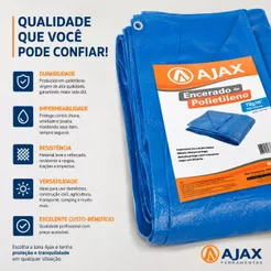 Lona Azul Plástica Impermeável Festa Quintal Telhado Multiuso Vários Tamanhos Multiuso - Ajax