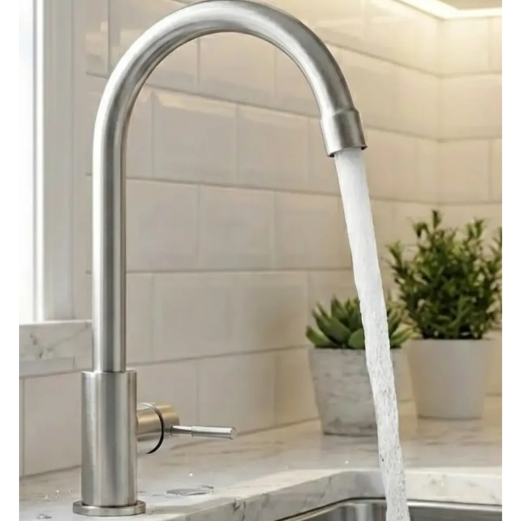 Torneira Gourmet Aço Inox 30cm Cozinha Prateado Escovado
