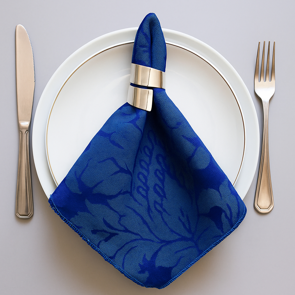 Kit 50 Guardanapos em tecido Jacquar 35x35 cm para festas e Buffet luxo acabamento OVERLOQUE - Varias cores