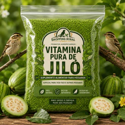Vitamina de Jiló Pura 100% Natural para Pássaros - Calopsita Periquito Agapornis Papagaio Canário - Sem Sementes