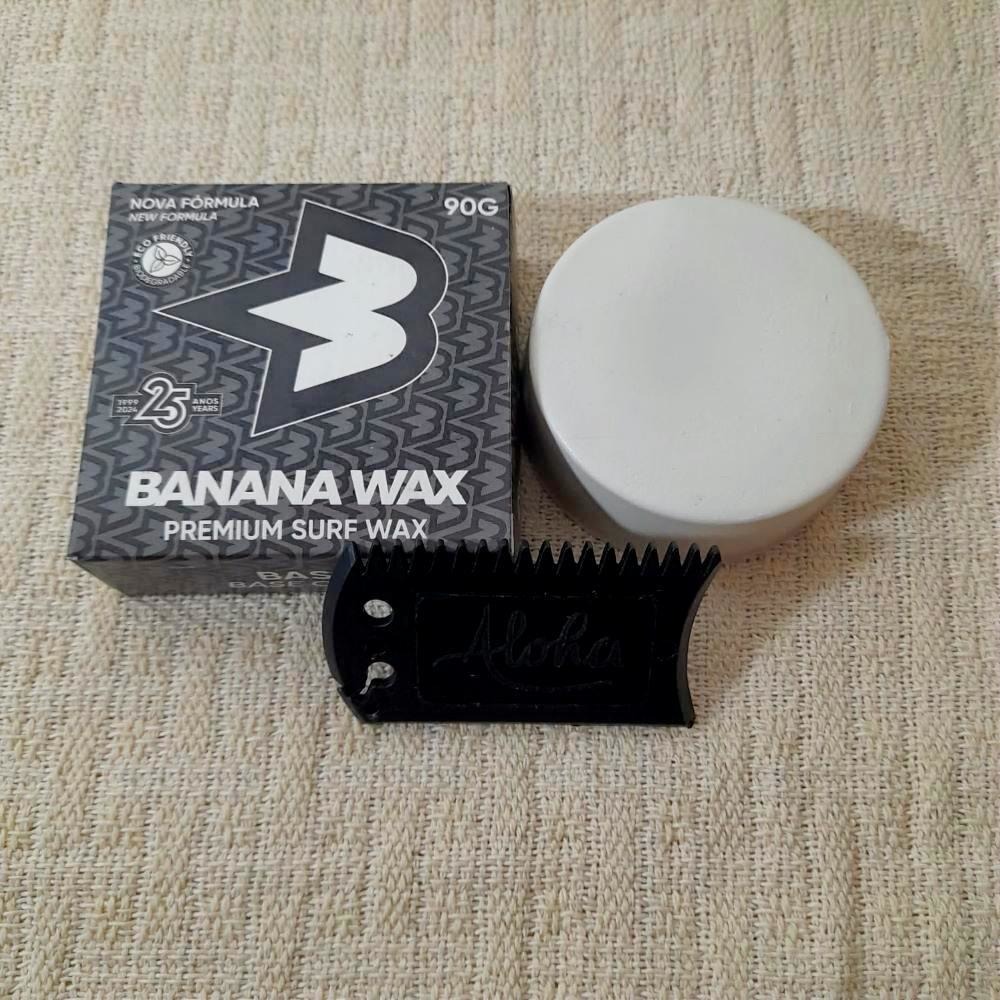 KIT Parafina Base Coat Banana Wax super aderência + raspador biscuit