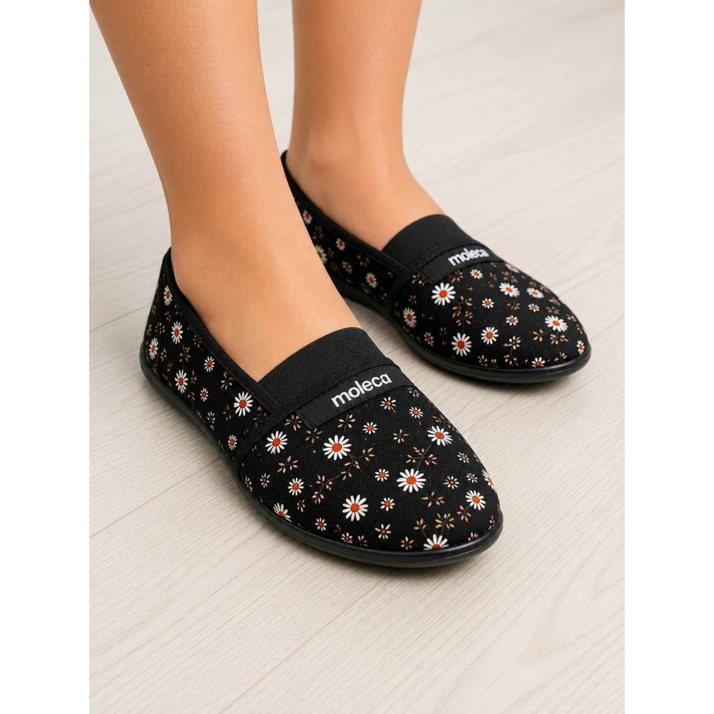 Sapatilha De pano Senhoras Idosas Elástico Calce Fácil Macio Feminina Comfort Moleca Versátil