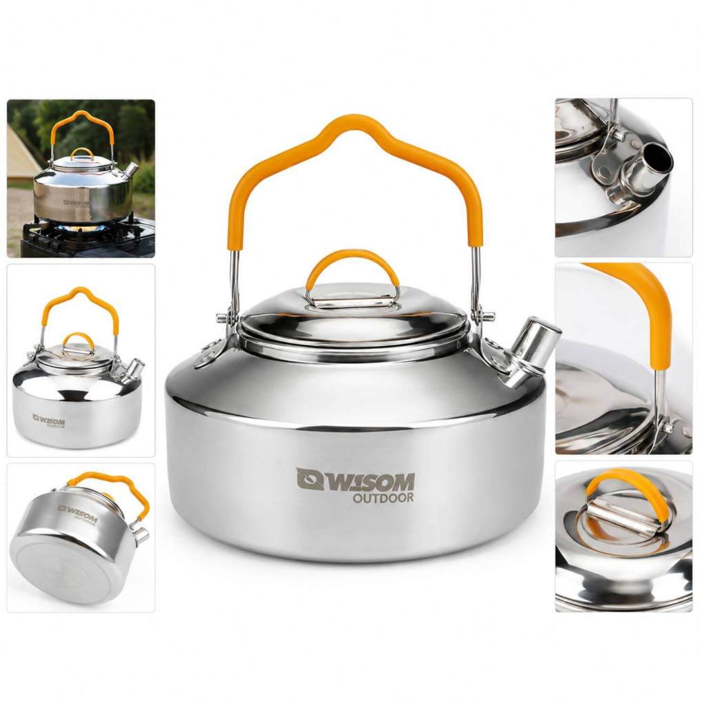 CHALEIRA EM INOX PARA CAMPING, PESCA E TRILHAS RESISTENTE, LEVE E IDEAL PARA FERVER ÁGUA EM AVENTURAS AO AR LIVRE