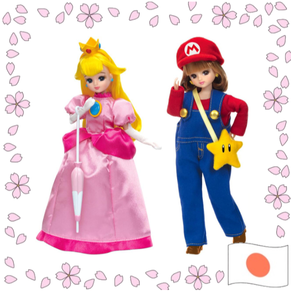 TAKARA TOMY Licca-chan Super Mario Peach Costume Doll Dress-Up Toy【Enviado diretamente do Japão】