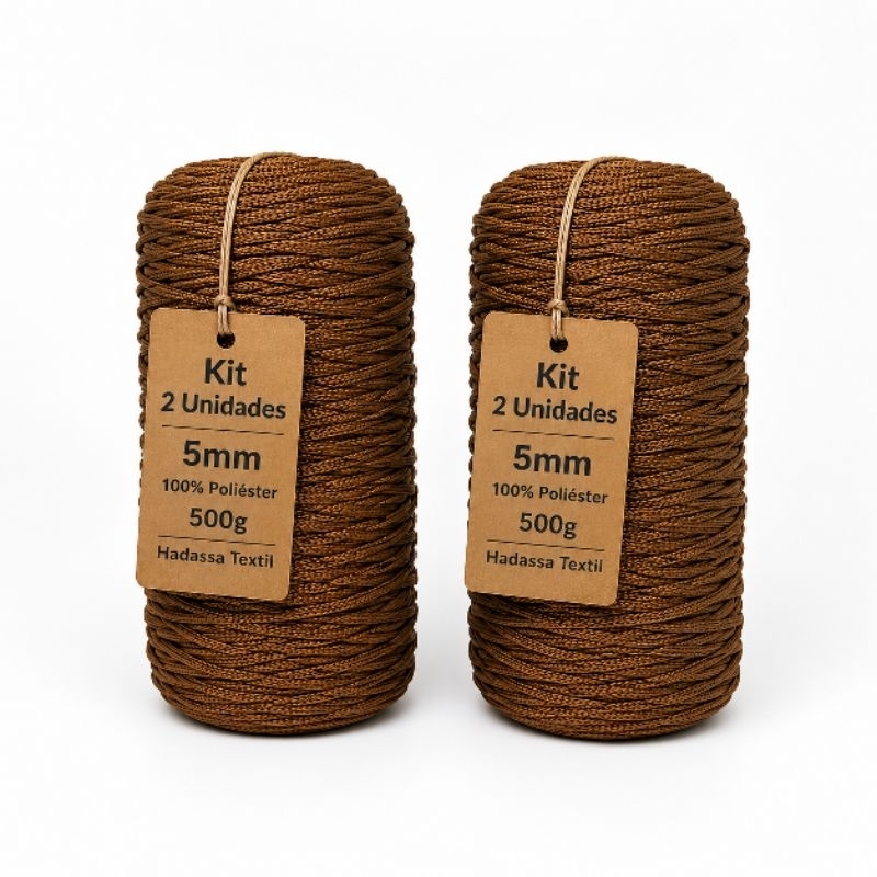 kit Fio Náutico 2 ROLOS 5mm 100% POLIÉSTER 500g cada