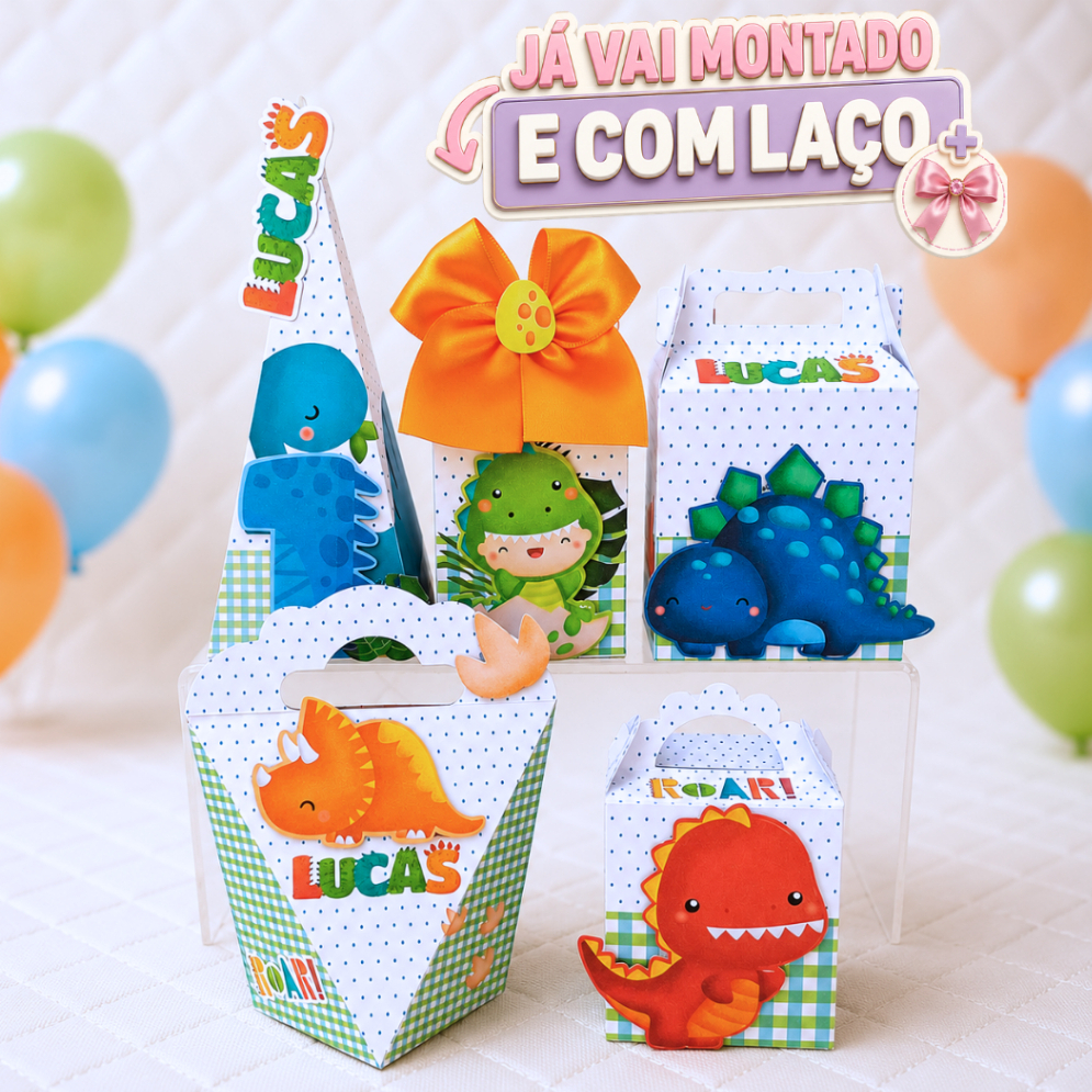 Kit Caixas DINOSSAURO BABY Personalizado Lembrancinha de festa infantil aniversário
