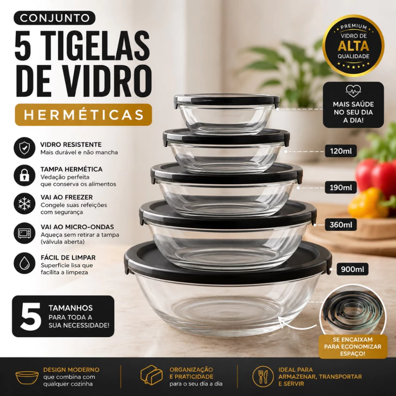 Conjunto de Tigelas: 74% OFF! 🥣