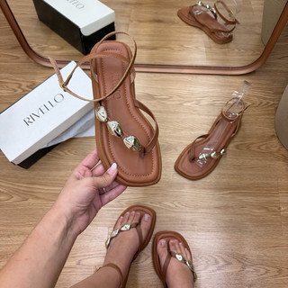 Sandália Feminina Rivello Rasteira Flatform com Pedrarias Estilo Papete Confortável Moder…