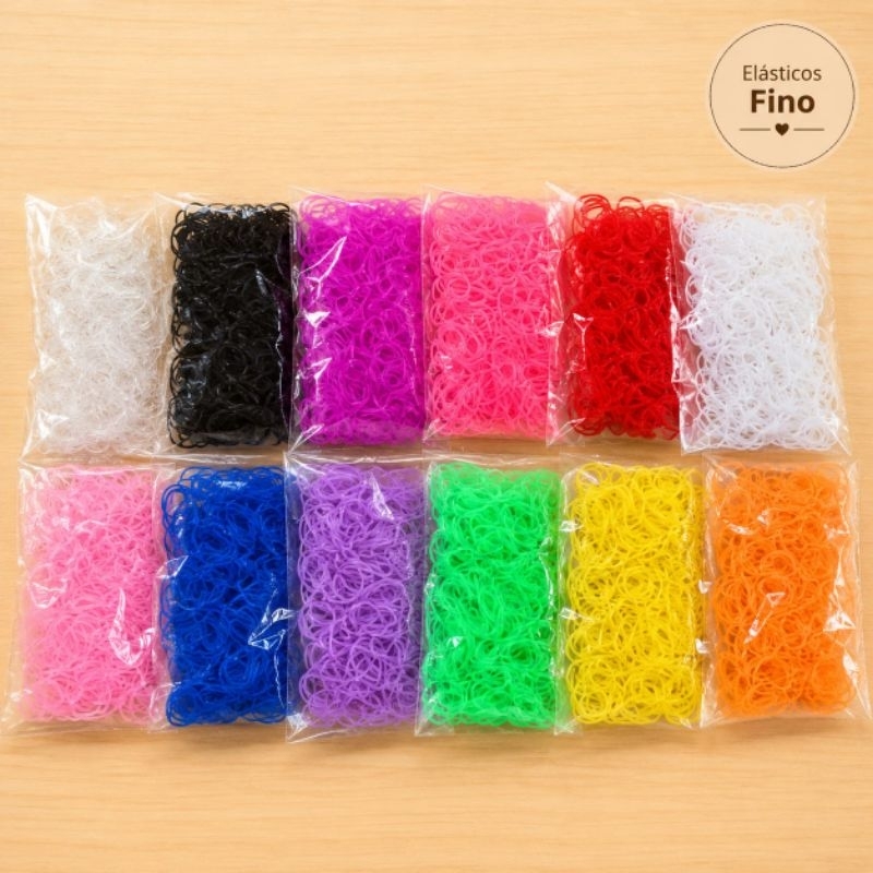 400 Elásticos Silicone Fino ( 1 cor) Penteado Pet Penteado Infantil Banho e tosa Pet shop
