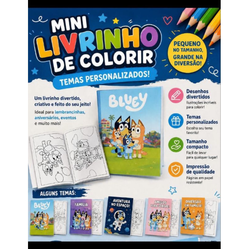 mini livrinhos de colorir kit com 10 unidades, lembrancinha de aniversário. personalizada em  vários temas.