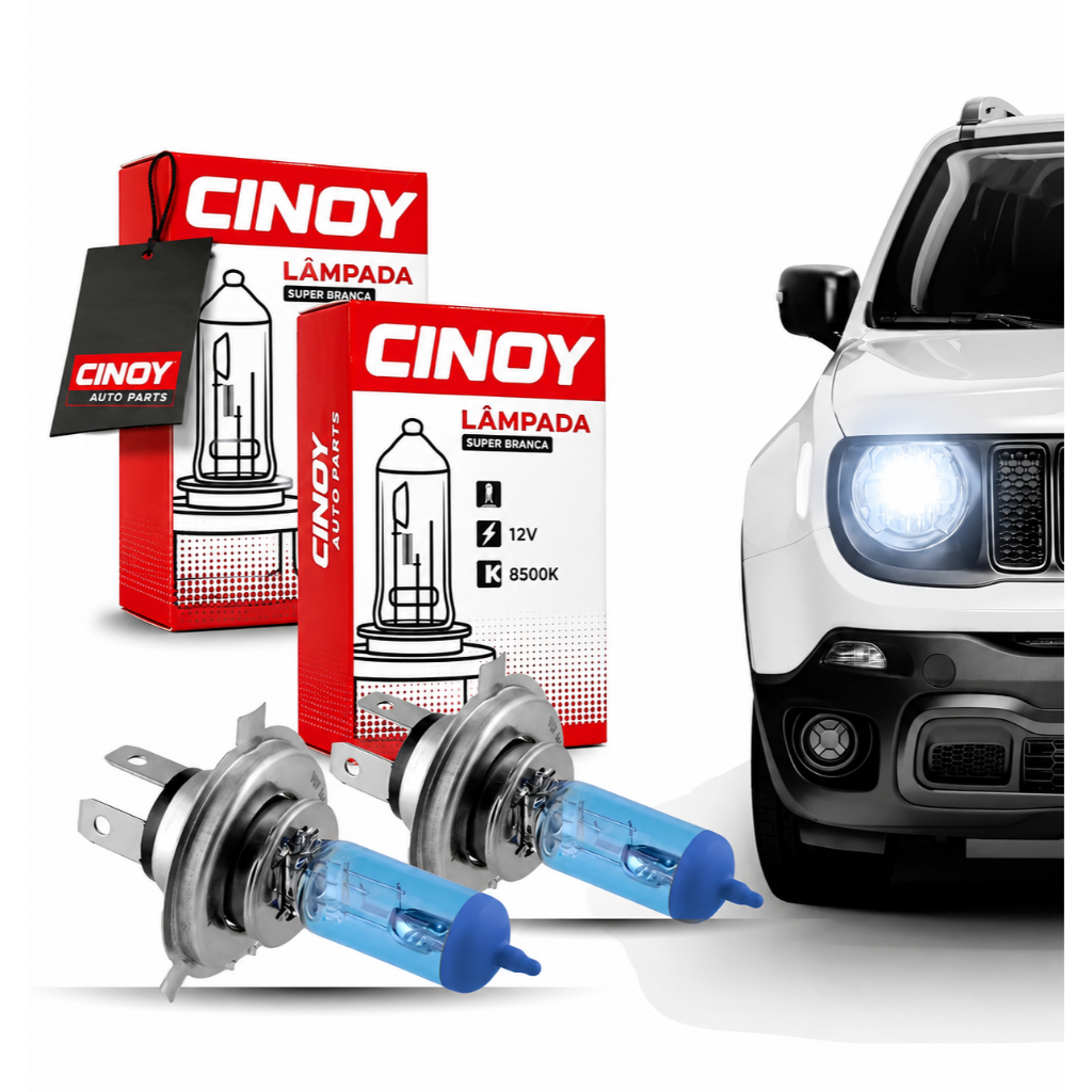 Par Lampada para faróis H1 H3 H4 H7 H11 H16 H27 HB3 HB4 Super Branca Efeito Xenon 8500k