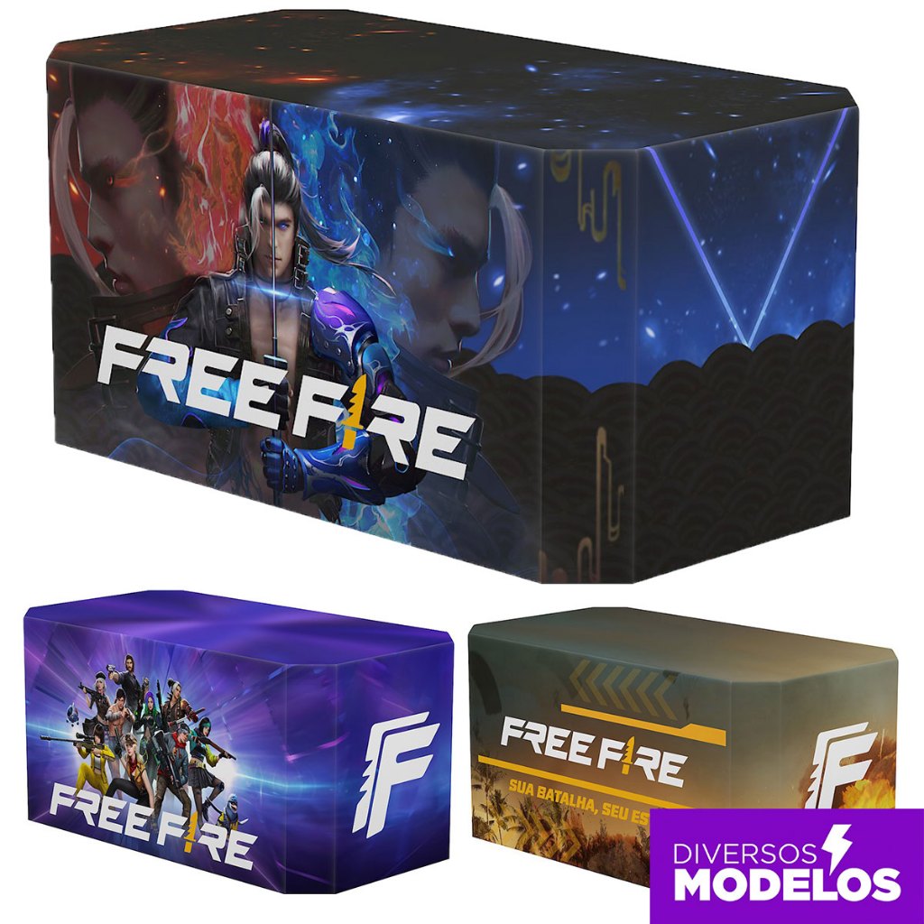 Capa para Mesa Festa Free Fire Decoração para Aniversário Sublimado Em Tecido -