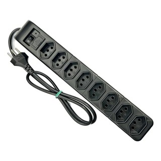 Filtro De Linha Slim 8 Tomadas Bivolt 4500a Cabo 85cm Preto PW