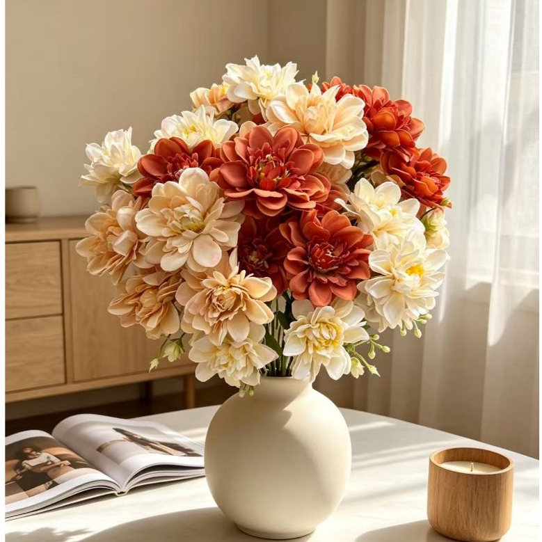 Buquê de peônia flor artificial com 5 flores RM-2605
