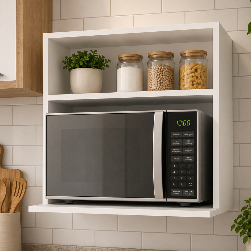 Nicho Suporte De Microondas Forno Armário Organizador Suspenso Para Cozinha