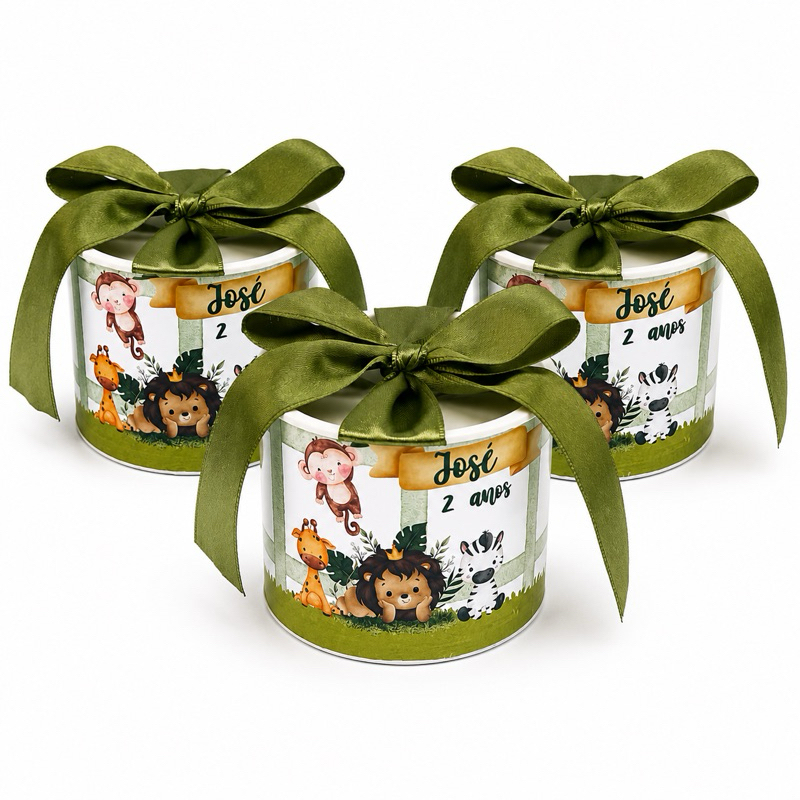 Kit Mini Tubolata Personalizada 5x6 cm - Lembrancinha Festa Aniversário Infantil - Tema Safari