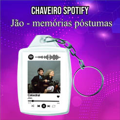Chaveiro Spotify – Jão – Memórias Póstumas - 3x4 - Acrílico