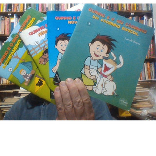 4 livros: quinho e o seu cãozinho, um cão especial, novos amigos, férias na fazenda e acampamento escoteiro, Laé de Souz