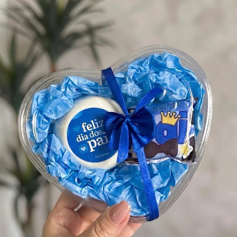 Coração Sabonete + Chaveiro Lembrancinha Kit Presente Dia dos Pais Natura