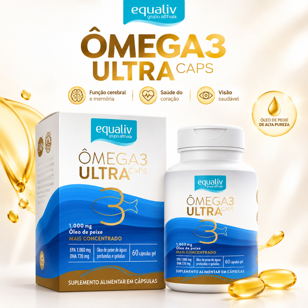 Omega 3 Ultra 60 Capsulas 1000Mg - Equaliv - Vitamina E