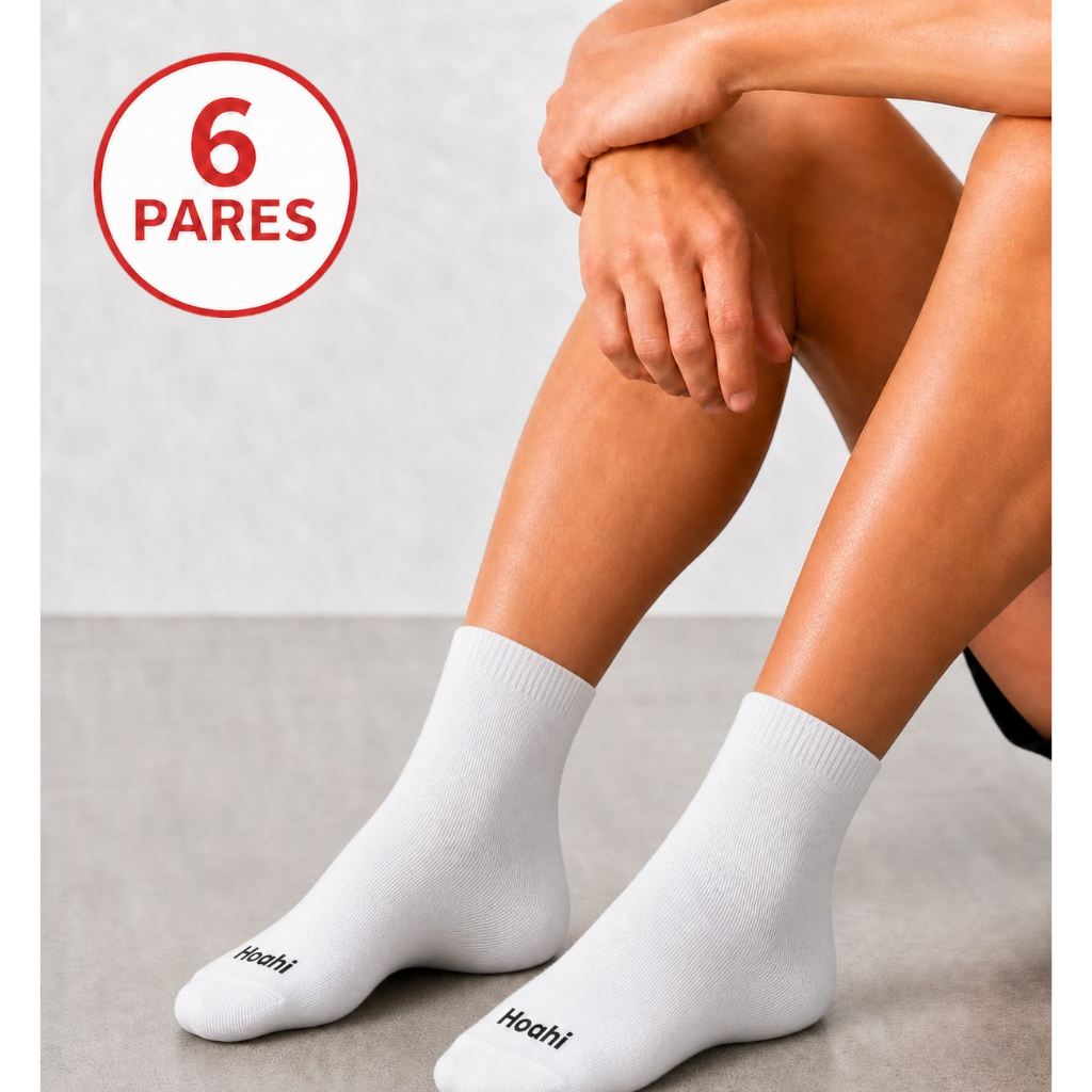 Kit 6 Pares Meias Hoahi Cano Médio Grossa Atoalhada Algodão Unissex Esportiva Sp