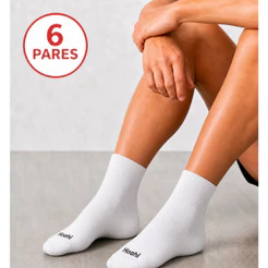 Kit 6 Pares Meias Hoahi Cano Médio Grossa Atoalhada Algodão Unissex Esportiva Sport Confortável