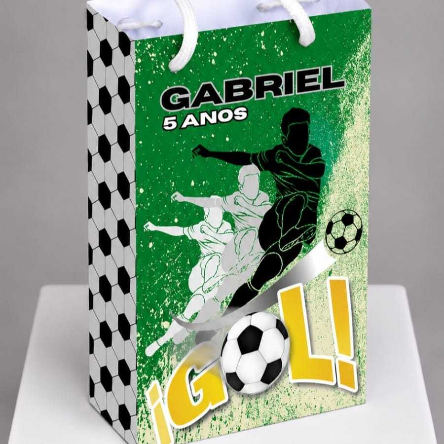 Sacolinha Personalizada FUTEBOL - PEGUE E MONTE | Lembrancinhas Mimos Festa Infantil