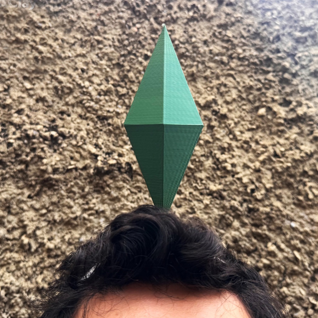 Tiara Plumbob The Sims Arquinho Cristal Cosplay Carnaval Festa Halloween Geek Impressão 3D