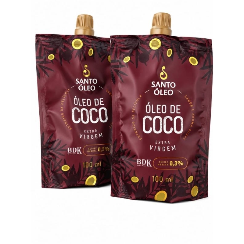 kit 02und Óleo de Coco Extra Virgem - Pouch 100ml Sabor Suave para Massagem
