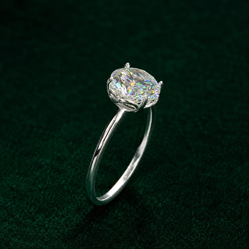 Anel Moissanite 8mm Infinito Prata 925 Feminino Sofisticado