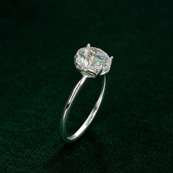 Anel Moissanite 8mm Infinito Prata 925 Feminino Sofisticado