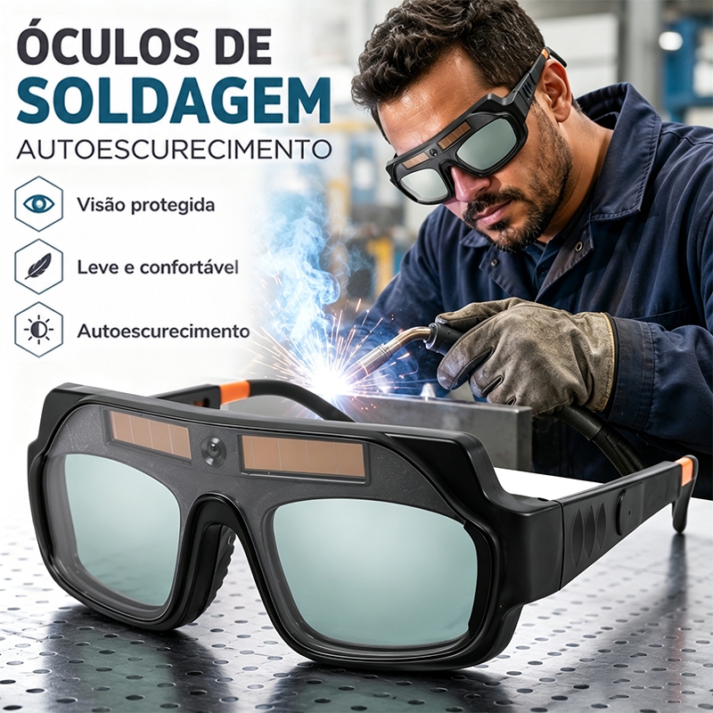 Óculos de soldagem MT320 com escurecimento automático anti-reflexo para solda elétrica proteção completa
