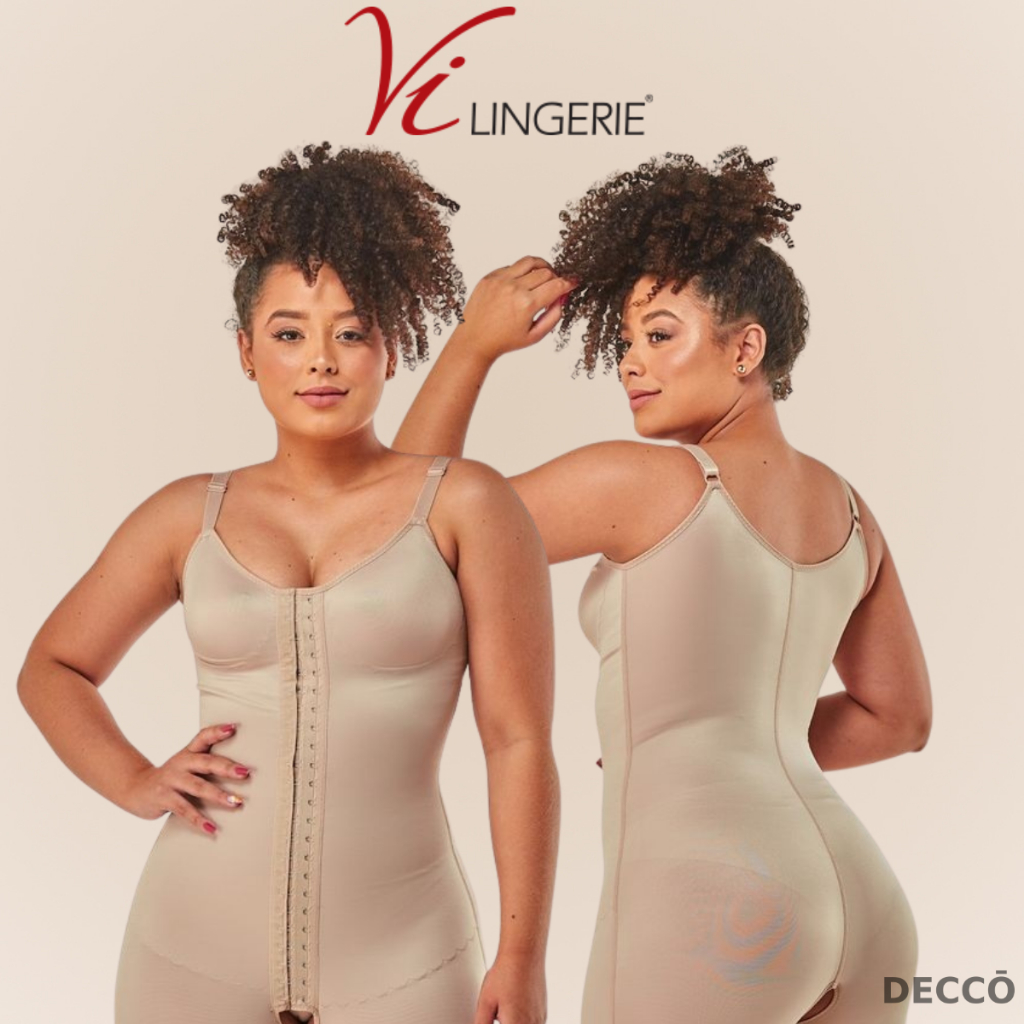 Macaquinho Sem Bojo Modelador E Redutor Pós-cirurgico Com Abertura Frontal Vi Lingerie