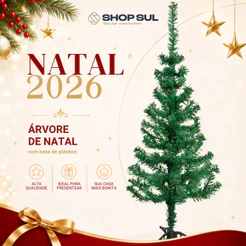 Árvore de Natal Verde Vários Tamanhos Decoração Natalina Shopsul