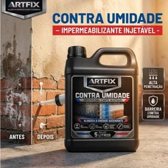 Impermeabilizante de Umidade 5L ART FIX | Infiltração | Mofo | Rodapé | Umidade Ascendente