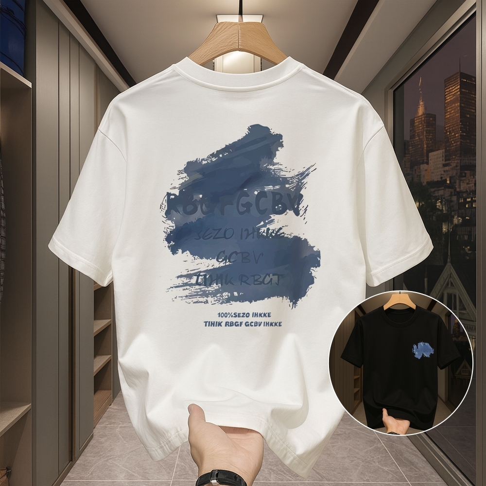 Unissex Camiseta Basica Dia a Dia Casual Streetwear Oversized 100% Algodão,Respirável C176