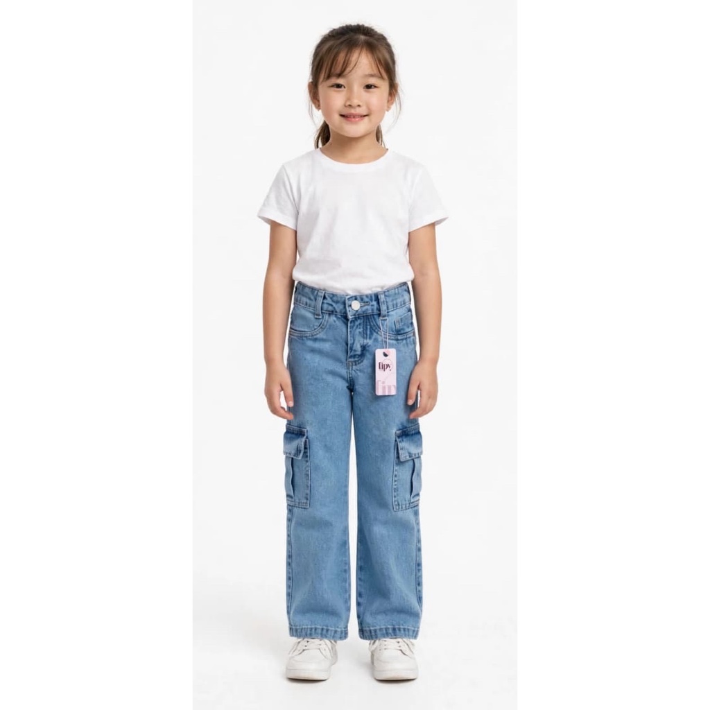 Calça cargo , wide legue jeans infantil e juvenil .