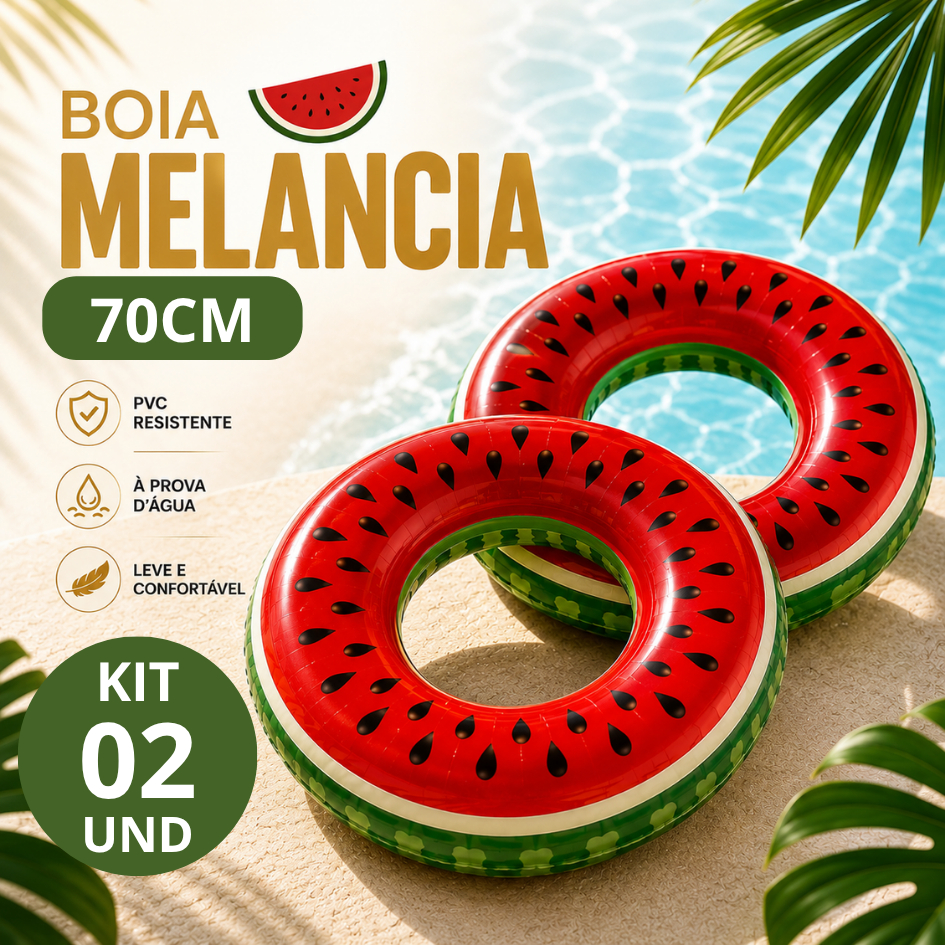 KIT 1 2 3 Boia Melancia 70cm Circular Inflavel Piscina Praia Festa Decoração Infantil Adulto Flutuador Verão Diversao