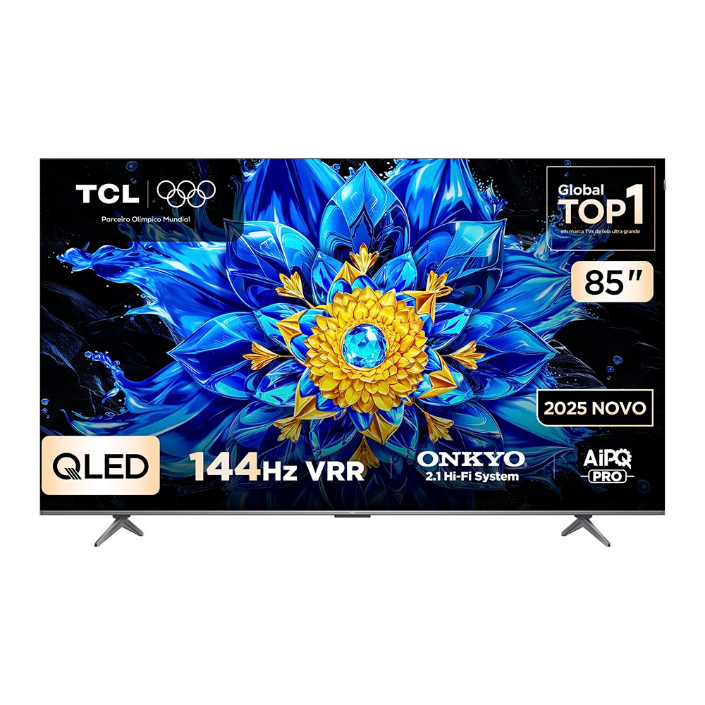 Smart TV TCL 85 Polegadas QLED 4K P8L WiFi Bluetooth Google TV HDR10+ 144 Hz VRR 85P8L