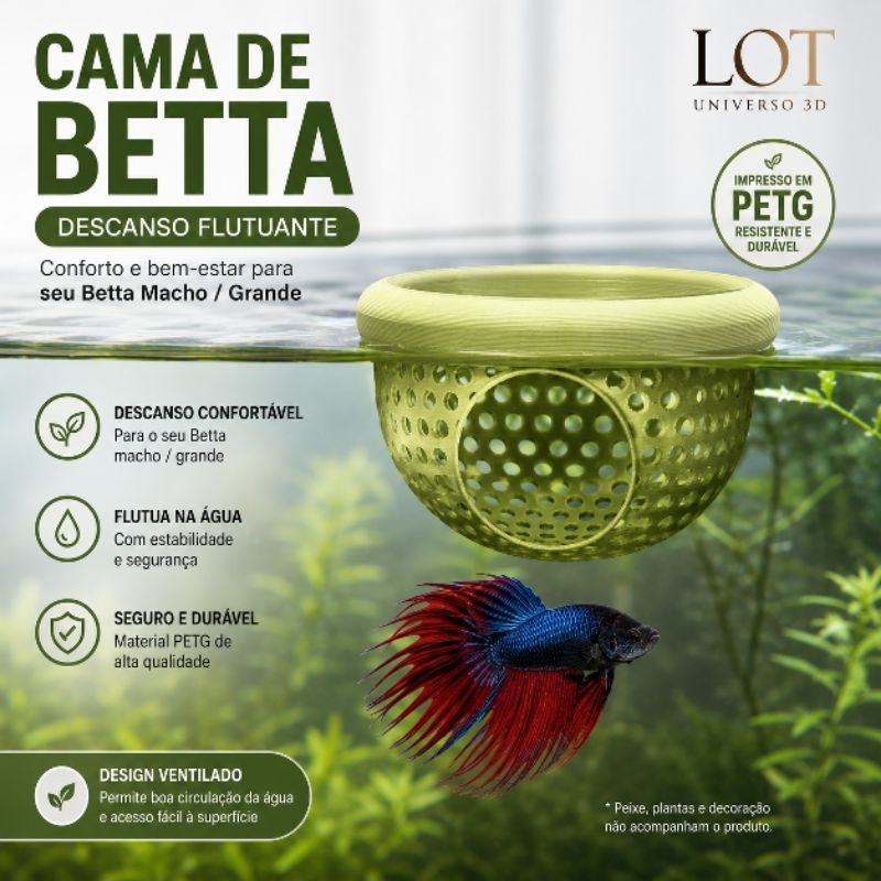 Descanso Cama para Bettas Machos ou Maiores