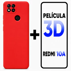Kit capinha capa case XIAOMI REDMI 10A + Pelicula 3D