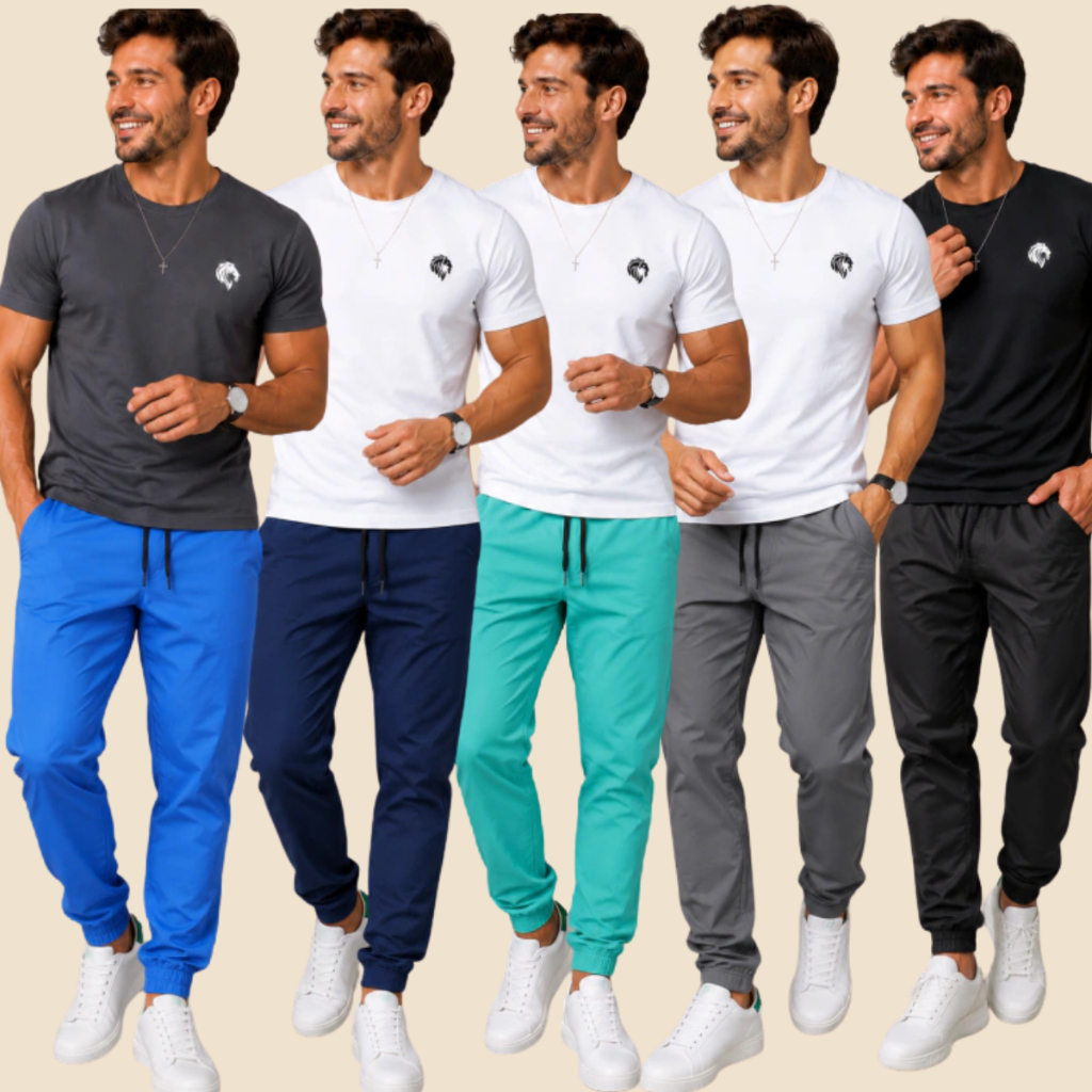 Kit Calças Masculina Tactel Lisa com Bolsos Esporte Caminhada Academia Frio