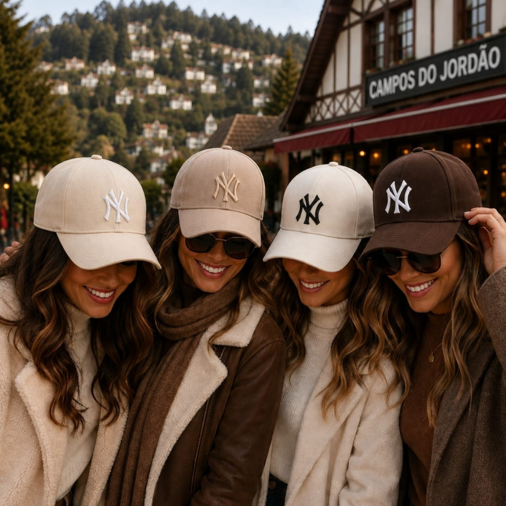 Boné Casual New York Unissex Aba Curva Ajustável Estilo Urbano Bordado | Para o Dia a Dia
